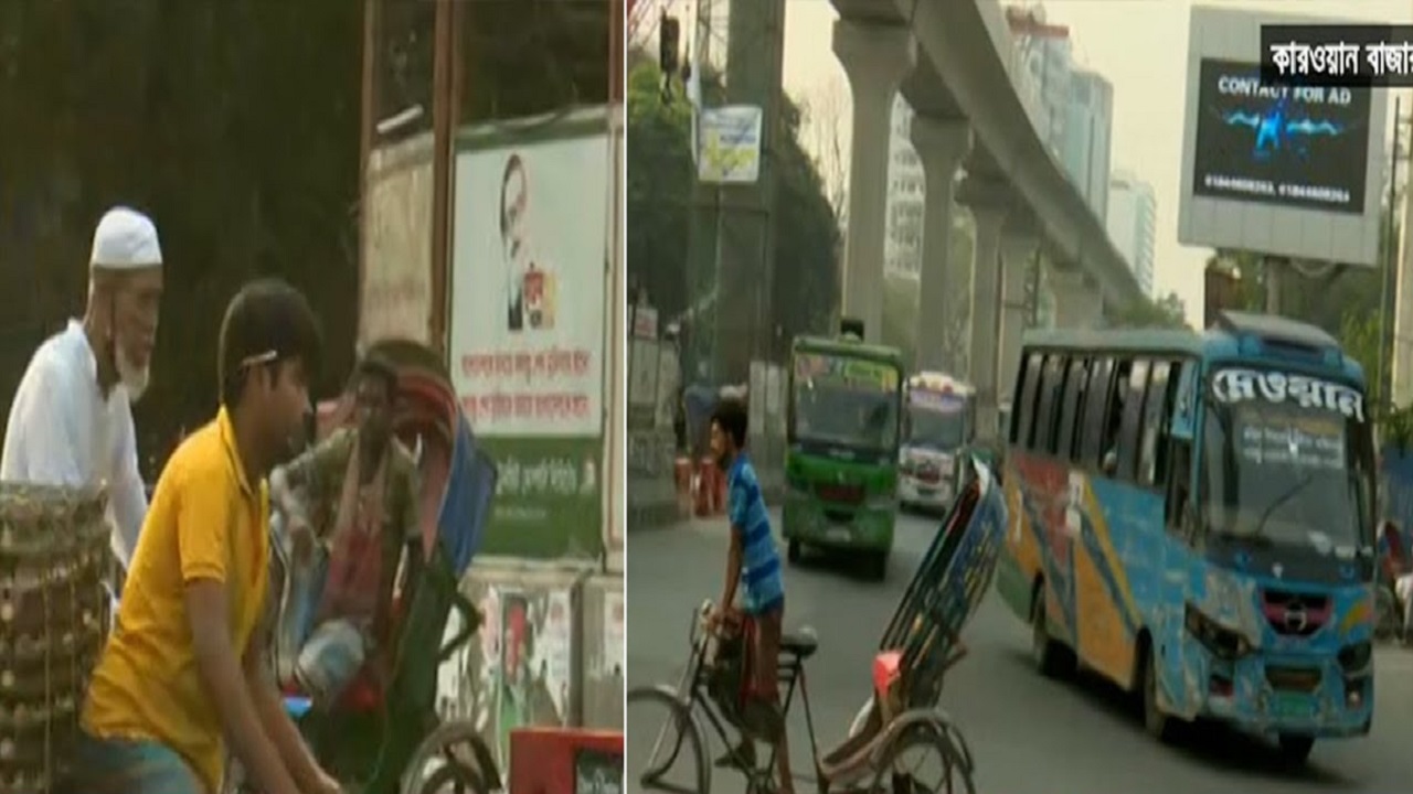 লকডাউনের ৫ম দিন: সড়কে নেমেছে গণপরিবহন, মাস্ক পড়ছে না অনেকেই