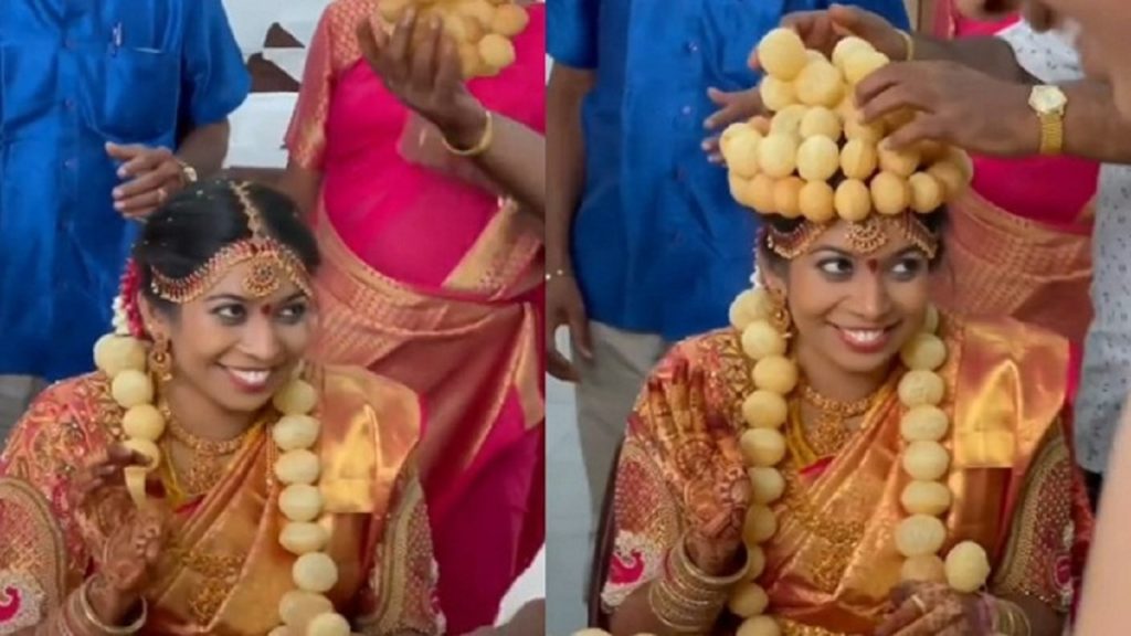 বিয়েতে ফুচকার মুকুট পরে ভাইরাল তরুণী (ভিডিও)
