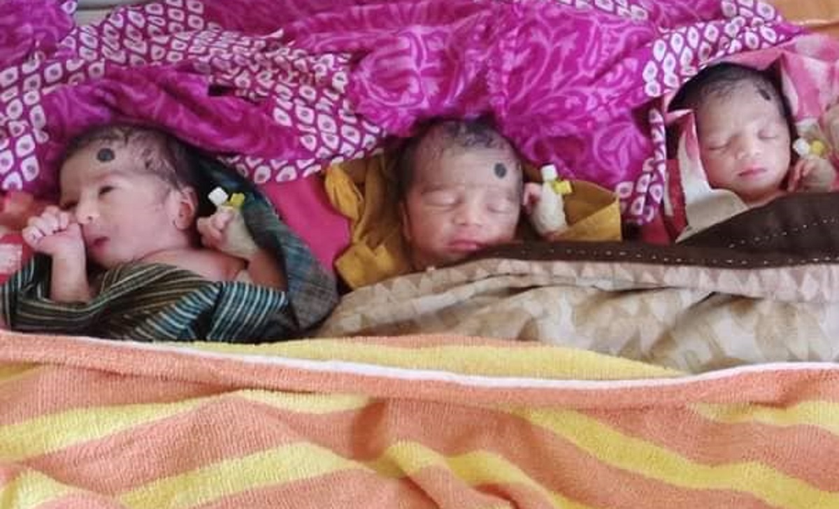 আবারও যমজ তিন শিশুর নাম রাখা হলো স্বপ্ন, পদ্মা, সেতু