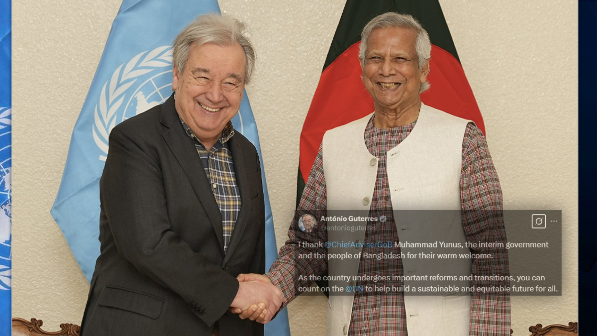 কৃতজ্ঞতা জানিয়ে বাংলাদেশের পাশে থাকার আশ্বাস জাতিসংঘ মহাসচিবের