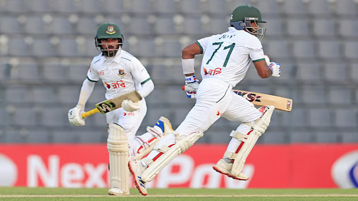 সিলেট টেস্টে দ্বিতীয় দিন শেষে ২৫ রানে পিছিয়ে বাংলাদেশ