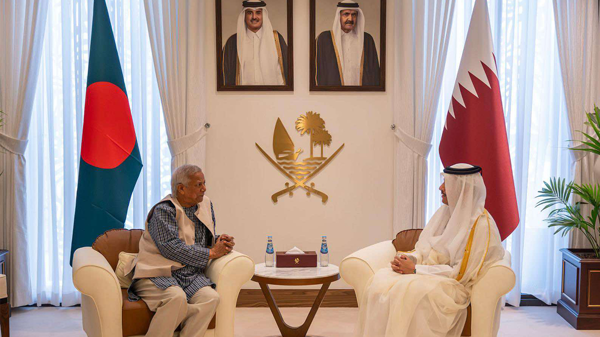 কাতারের প্রধানমন্ত্রীর সঙ্গে ড. ইউনূসের বৈঠক, বাংলাদেশের উন্নয়নে সর্বাত্মক সহায়তার আশ্বাস