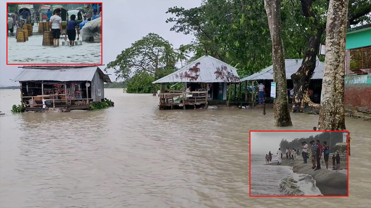 গভীর নিম্নচাপের প্রভাবে উপকূল প্লাবিত, জনজীবন বিপর্যস্ত