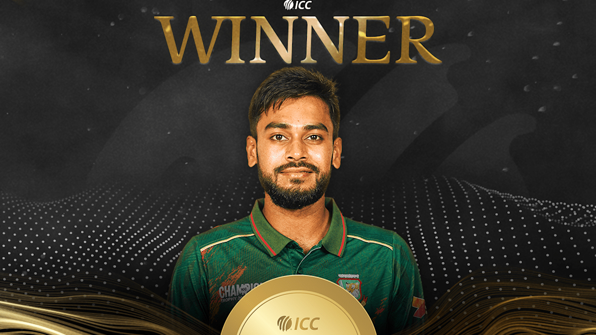 এপ্রিলে আইসিসির মাসসেরা ক্রিকেটার মিরাজ