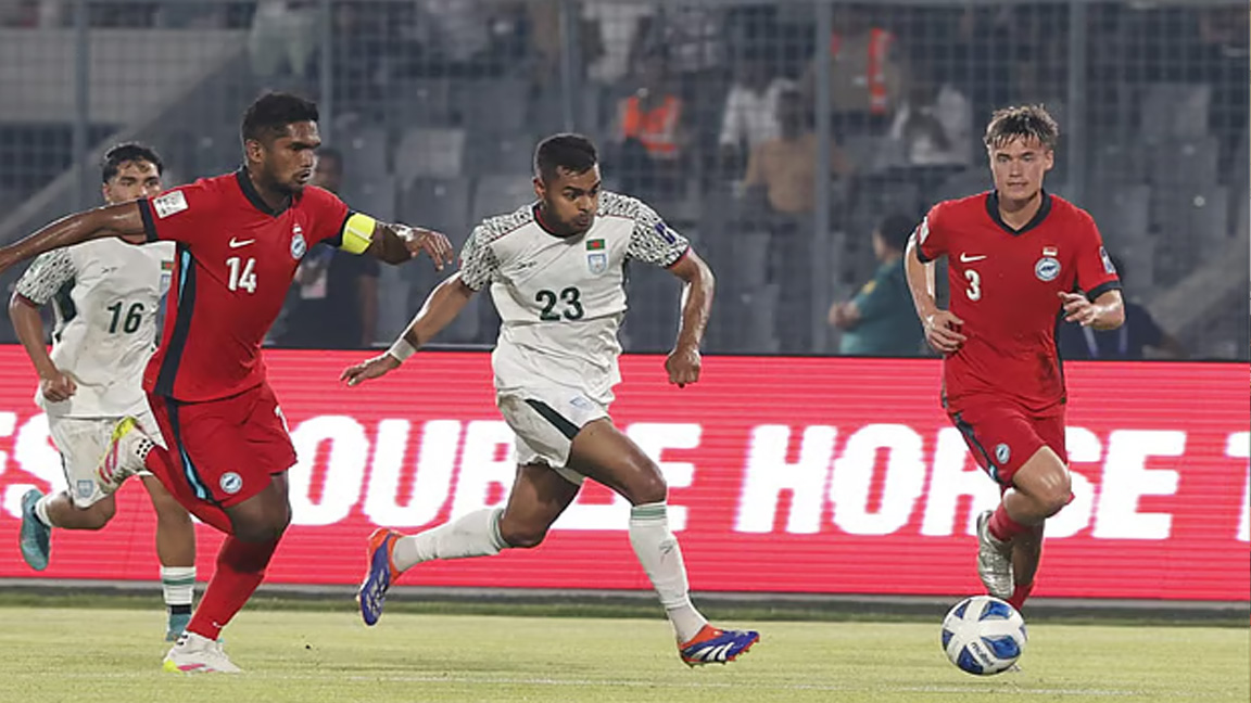 প্রথমার্ধ শেষে ১-০ গোলে পিছিয়ে বাংলাদেশ