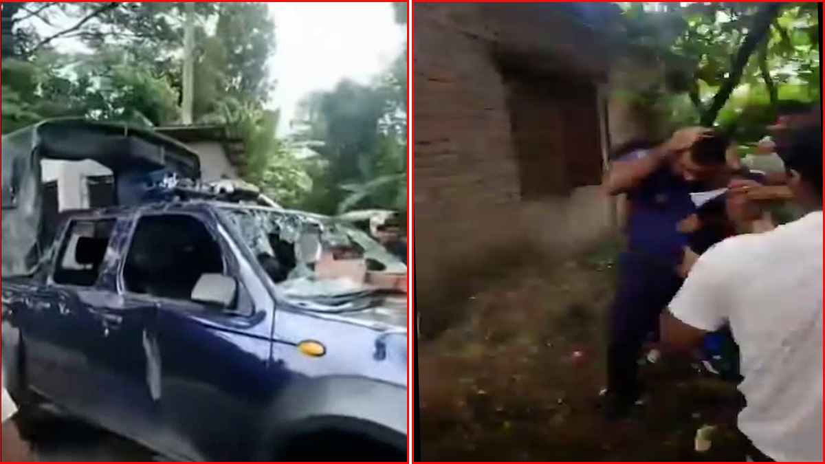 গোপালগঞ্জে পুলিশের গাড়িতে হামলা