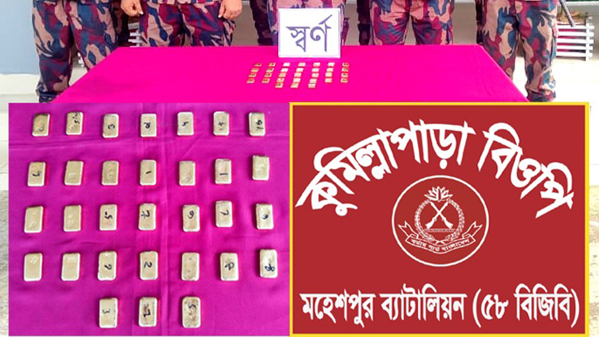 মহেশপুর সীমান্তে ৩১টি স্বর্ণের বার উদ্ধার