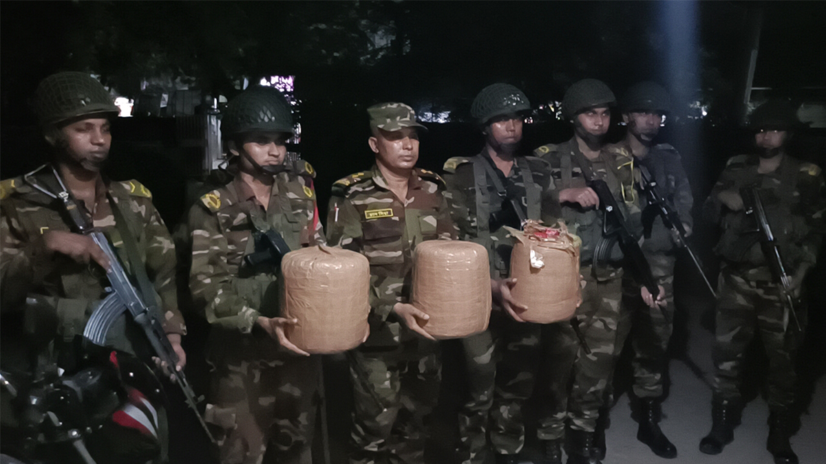 কুড়িগ্রামে এক মণ গাঁজা উদ্ধার