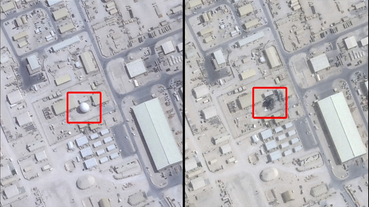 স্যাটেলাইট ছবিতে দেখা গেল ইরানি হামলায় কাতারের মার্কিন ঘাঁটির ক্ষয়ক্ষতি