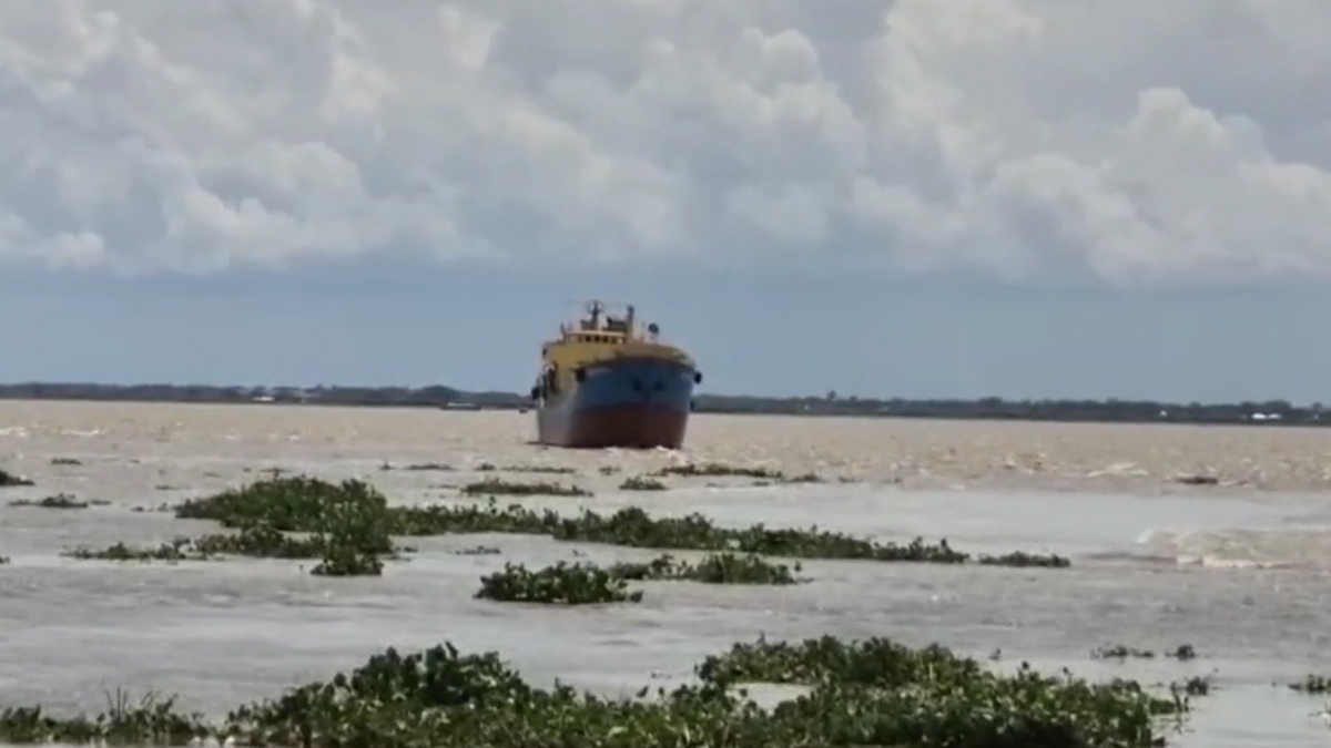 মেঘনায় সাড়ে ১৮ হাজার বস্তা সিমেন্টসহ ডুবে গেছে জাহাজ