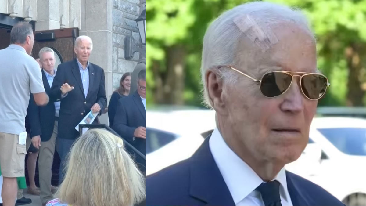 মাথায় ব্যান্ডেজ নিয়ে দীর্ঘদিন পর জনসম্মুখে জো বাইডেন